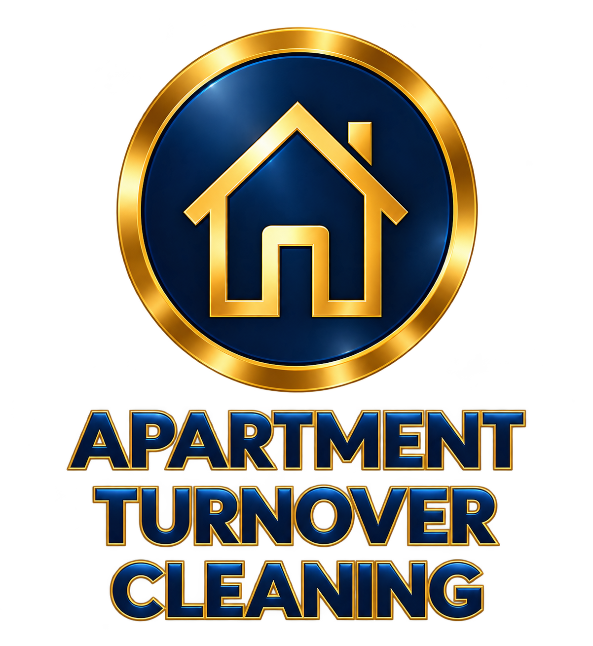 Urban Crest apartment turnover cleaning gold-and-navy illustration